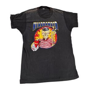 Vintage Headbangers Air Waves Skull T-Shirt Fade Men’s Large